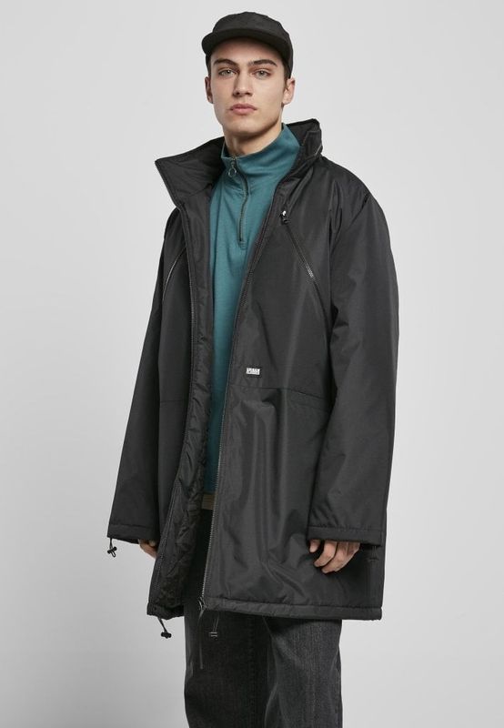 Knee-length black jacket men