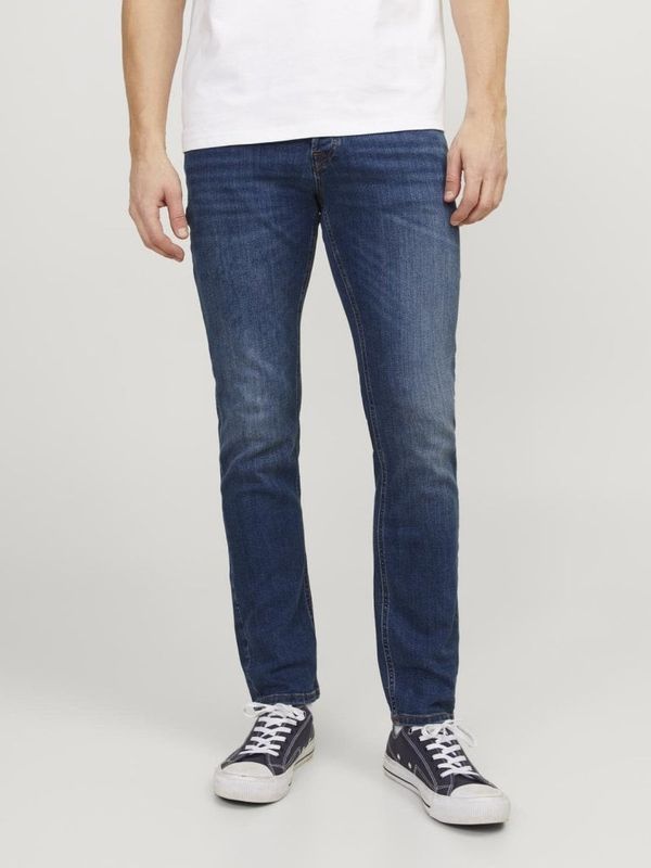 Mørkeblå jeans med straight fit til mænd