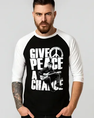 John Lennon - Give Peace A Chance Baseball 3/4 Sleeve Tee