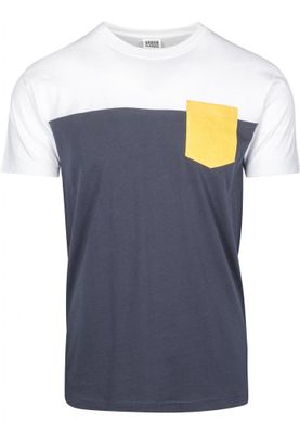 Trefärgad T-shirt med bröstficka
