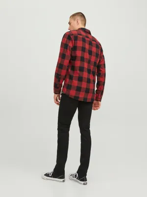 Tunn flanellskjorta slim fit herr