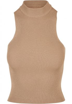 Ladies Short Rib Knit Turtleneck Top