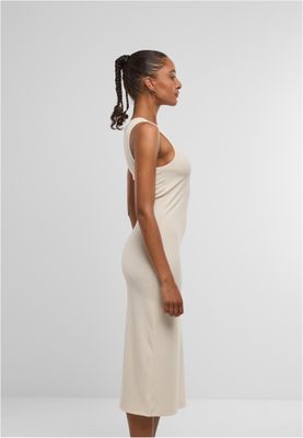 Ribbad klänning för dam – vit sand