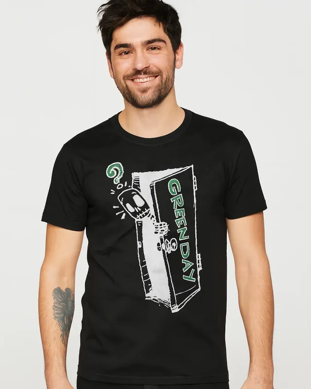Green Day Skeleton Door T-shirt i svart