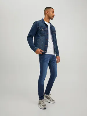 Mörkblå skinny fit jeans med stretch - LIAM