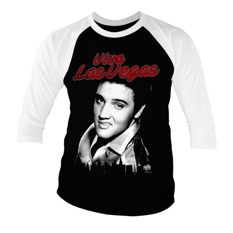 Elvis - Viva Las Vegas Baseball 3/4 Sleeve Tee