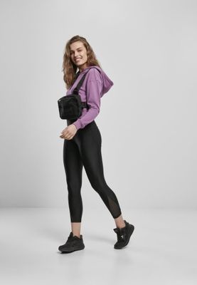 Sort ribbet leggings