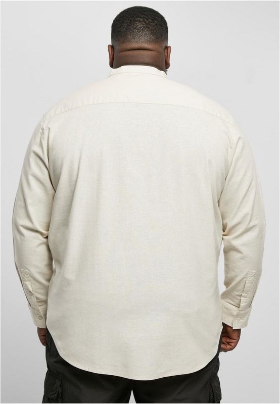Cotton Linen Stand Up Collar Shir