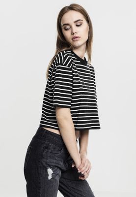 Kort stripet t-shirt overdimensioneret dam