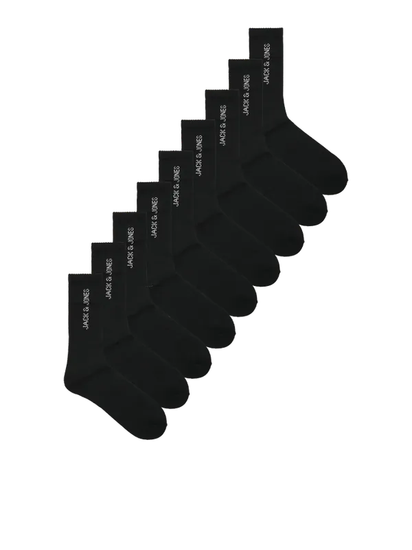 Svarta tennisstrumpor vertikal logo herr - 9-pack