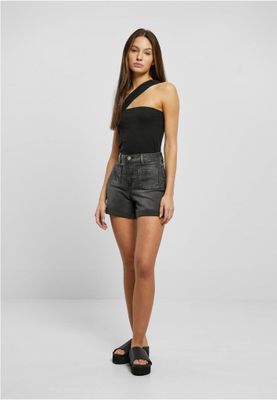 Women's high-waisted denim shorts