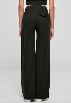 Ladies High Waist Wide Leg Chino Pants