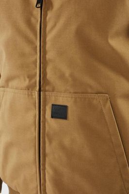 Short hooded jacket with teddy lining