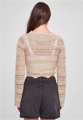 Crocheted short sweater for women