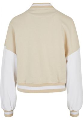 Oversized Two-Tone College Terry Jacket for Women