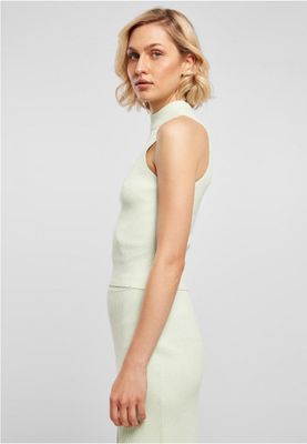 Ladies Short Rib Knit Turtleneck Top
