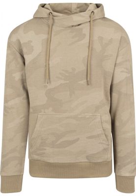 Camo-hættetrøje med høj hals
