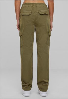 Ladies High Waist Twill Cargo Pants