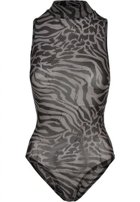 Zebra sleeveless mesh body