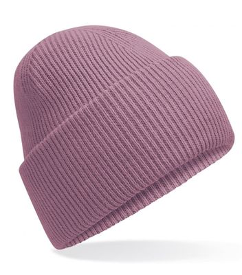 Klassisk strikbeanie med dyb skygge