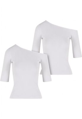 Ladies Organic Asymmetric Rib Tee 2-Pack