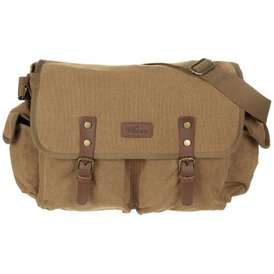 Canvas bag with double buckles