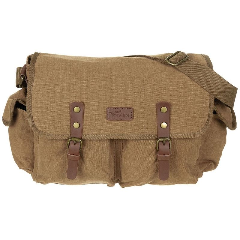 Canvas bag with double buckles
