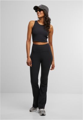 Utsvängda Leggings med Bred Midja och Delade Sömmar