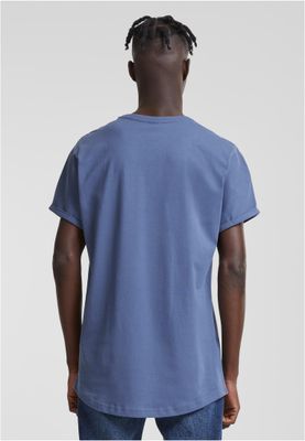 Long Shaped Turnup Tee Vintage Blue