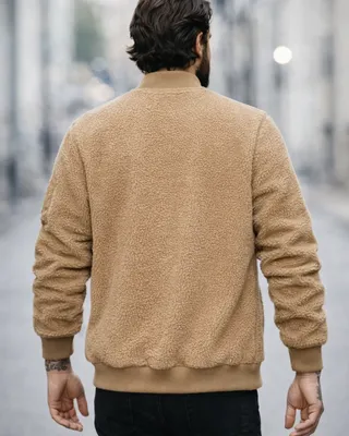Brandit MA1 Sherpa teddyjacka herr – kamelbrun