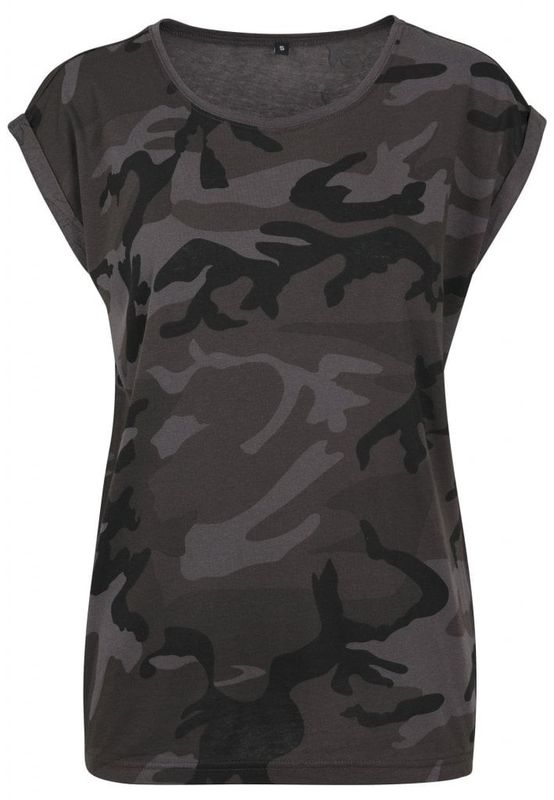 Camo extended shoulder tee