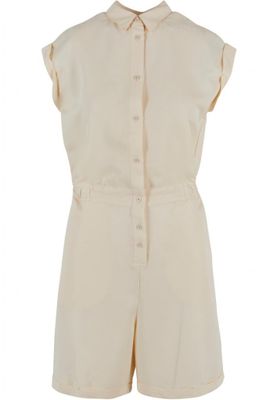 Short sleeve jumpsuit with shirt collar
