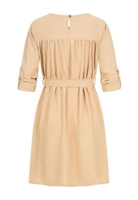 Beige Turn-Up Dress