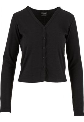 Women's ribbed cardigan with button closure