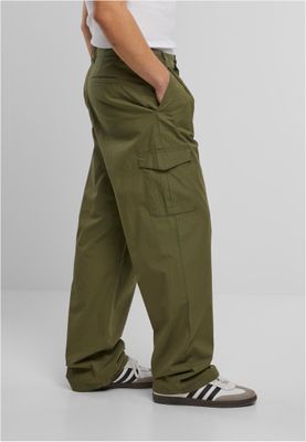 Byxor för herr med wide Pleated Cargo Pants regular – lightolive