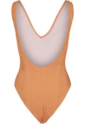 Creased swimsuit with high legs