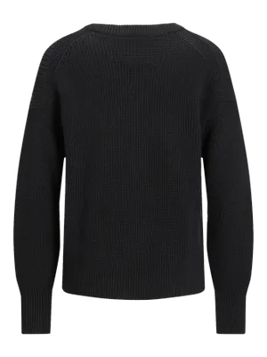 Rundhalsad stickad tröja loose fit