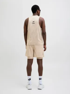 Sportshorts herr – beige med elastisk midja