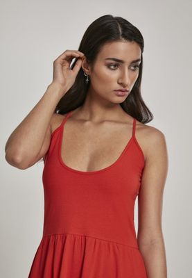 Dress with narrow straps