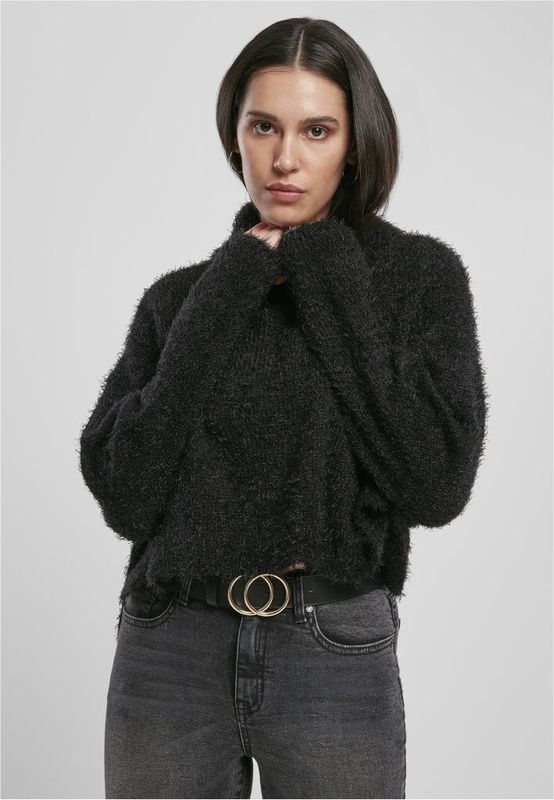 Fjeder sweater med høj hals