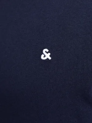 Marinblå plus size T-shirt herr med broderi – Jack & Jones
