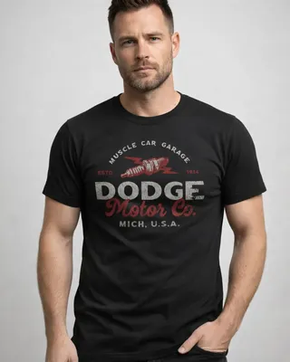 Dodge Motor Co T-shirt herr i svart