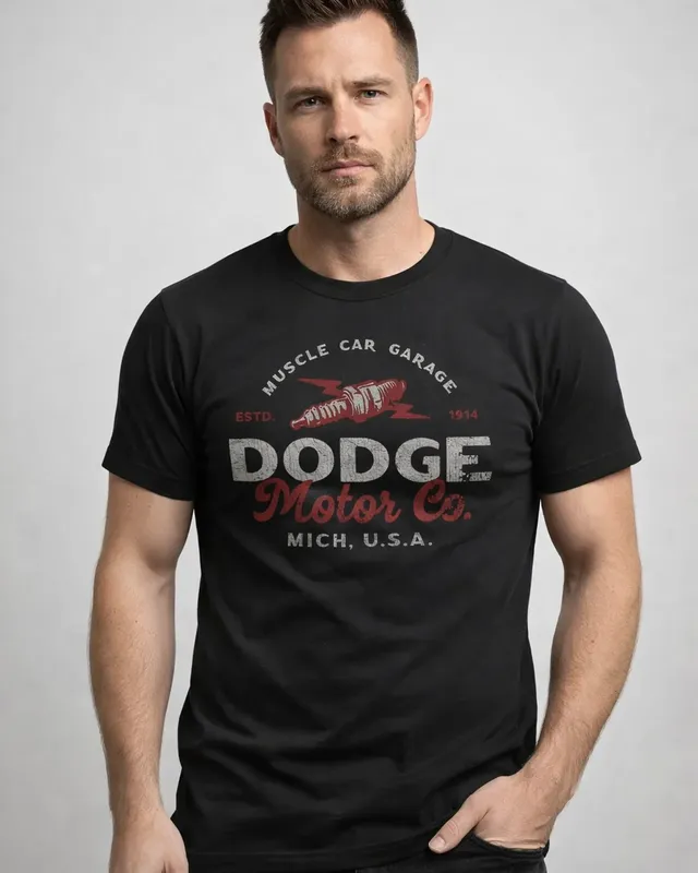 Dodge Motor Co T-shirt herr i svart
