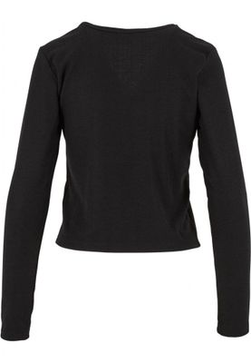 Women's ribbed cardigan with button closure