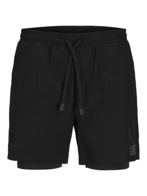Träningsshorts herr – medel midja & dragsko svart