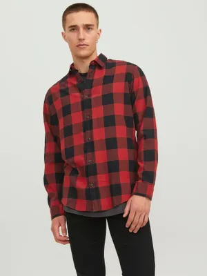 Tunn flanellskjorta slim fit herr