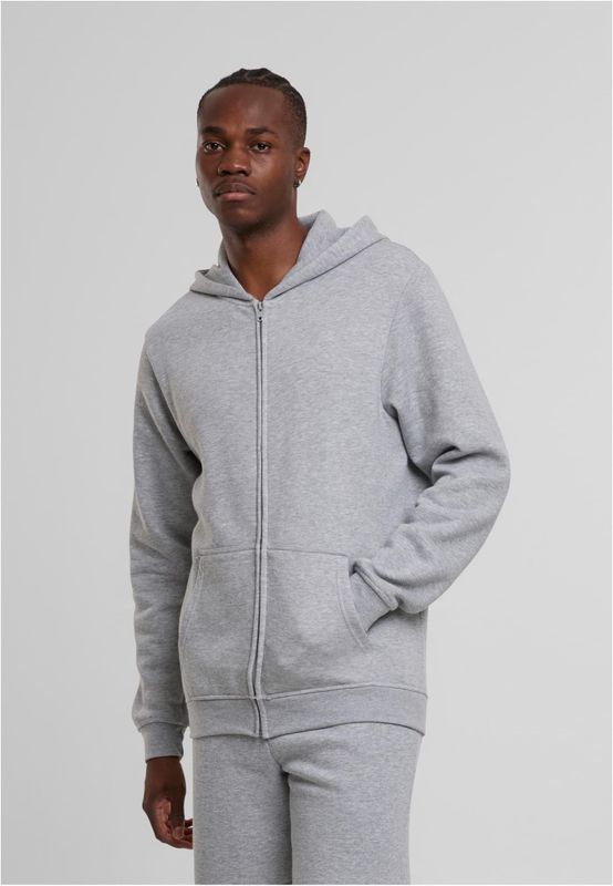 Basic Essential Zip Hoody Huvtröja för herr – heathergrey