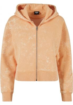 Ladies Short Oversized Towel Washed Zip Hoody