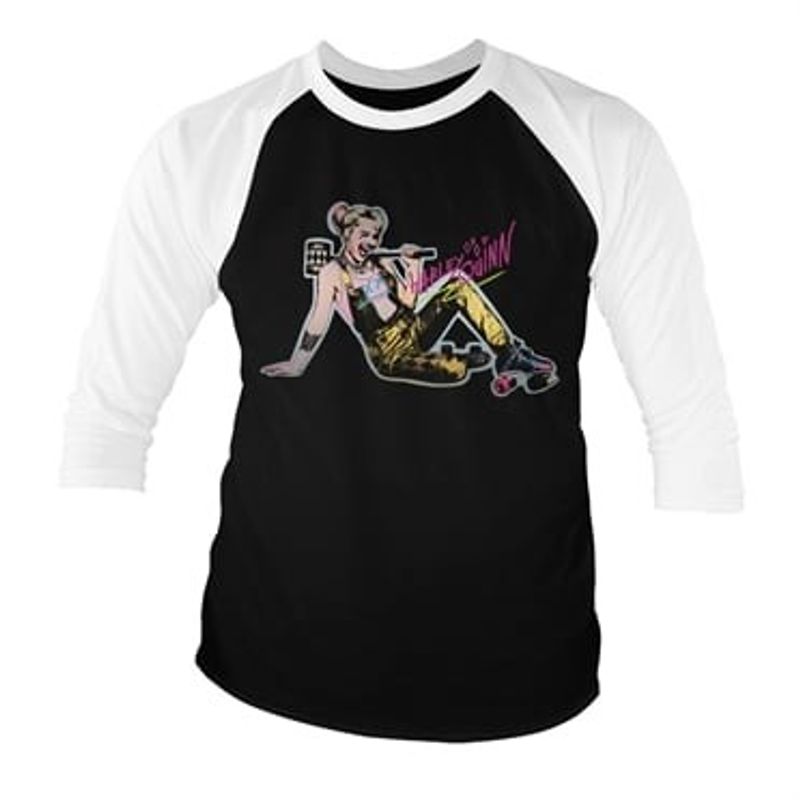 Harley Quinn Roller Skates baseball 3/4 longsleeve