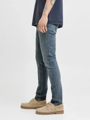 Mörka stentvättade slim fit jeans - GLENN